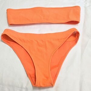 Hard to find Triangl Orange Daria strapless bikini Xs